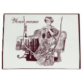 Mooie dame drink thee groot cadeauzakje (Voorkant)