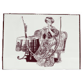 Mooie dame drink thee groot cadeauzakje (Achterkant)