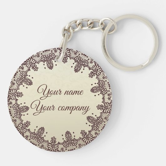 Mooie dame drink thee sleutelhanger (Achterkant)