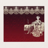 Mooie dame drink thee visitekaartje (Buitenkant ongevouwen)