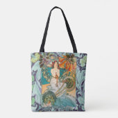 Mooie dame en Floral Art Nouveau Canvas tas (Achterkant)