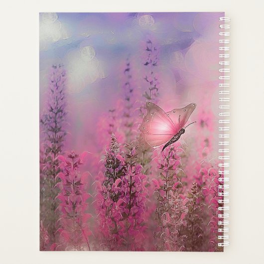 Mooie dame en vlinder planner (Achterkant)