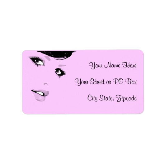 Mooie dame etiket (Voorkant)