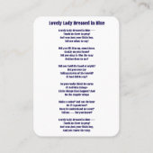 Mooie dame gekleed in Blue Prayer Kaart Plaatskaartje (Achterkant)