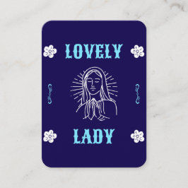 Mooie dame gekleed in Blue Prayer Kaart Plaatskaartje