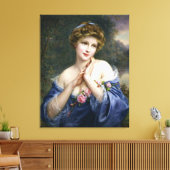  mooie dame in blauw canvas afdruk (Insitu (Woonkamer))