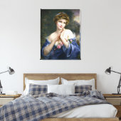  mooie dame in blauw canvas afdruk (Insitu (Slaapkamer))