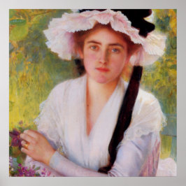 Mooie dame in de tuin van Albert Lynch, Poster