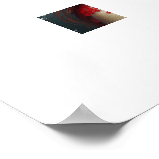 Mooie dame in het rood met Holly Leaves Poster (Hoek)