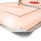 Mooie dame in parels met blauwe ogen foto afdruk (Hoek)