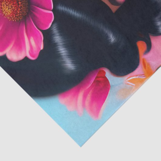 Mooie  dame in rode ontkoppeling tissuepapier (Detail)