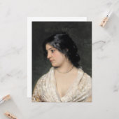 Mooie Dame met een Pearl Ketting Kaart (Voorkant / Achterkant in situ)