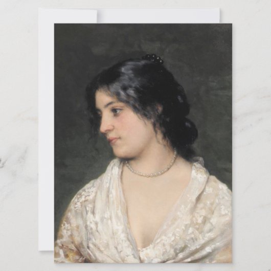 Mooie Dame met een Pearl Ketting Kaart (Voorkant)