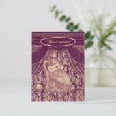 Mooie dame met gitaar briefkaart (Staand voorkant)