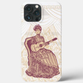 Mooie dame met gitaar Case-Mate iPhone case (Achterkant)