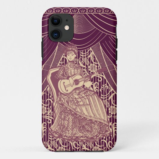 Mooie dame met gitaar Case-Mate iPhone case (Achterkant)