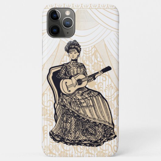 Mooie dame met gitaar Case-Mate iPhone case (Achterkant)