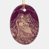 Mooie dame met gitaar keramisch ornament (Achterkant)