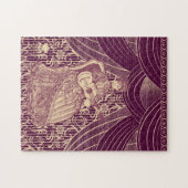 Mooie dame met gitaar legpuzzel (Horizontaal)