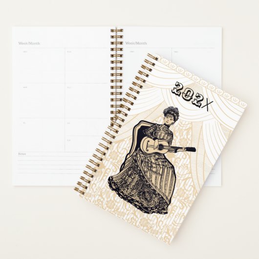 Mooie dame met gitaar planner (Display)