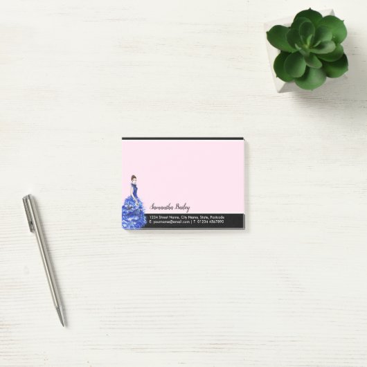 Mooie dame met Mode van de Sparkly Blue Gown Post-it® Notes (Kantoor)