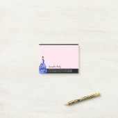 Mooie dame met Mode van de Sparkly Blue Gown Post-it® Notes (Op bureau)