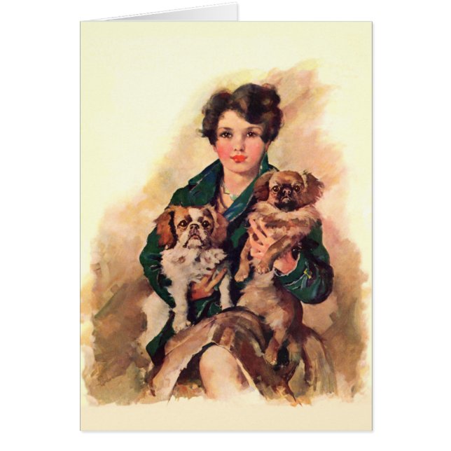 Mooie Dame met Pekingees (Voorkant)