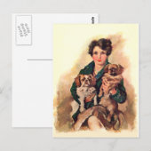 Mooie dame met Pekingees honden Briefkaart (Voorkant / Achterkant)