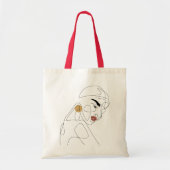 Mooie dame met Red Lipstick Minimal Art Tote Bag (Voorkant)