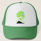Mooie dame met rozen trucker pet (Voorkant)