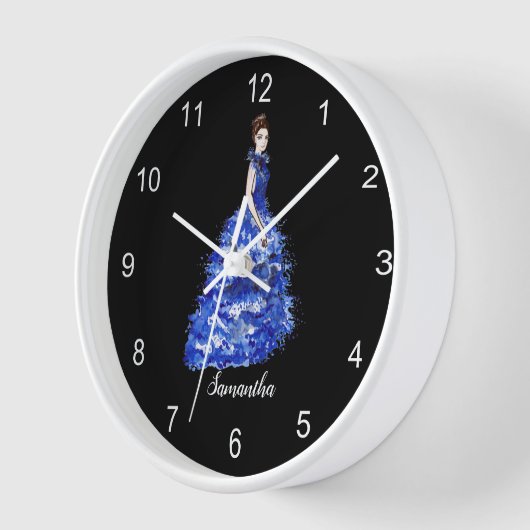 Mooie dame met Sparkly Blue Gown Mode Larg (Hoek)