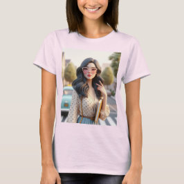 Mooie dame met Wavy Hair 3 T-shirt