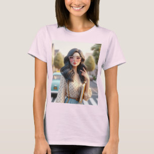 Mooie dame met Wavy Hair 3 T-shirt
