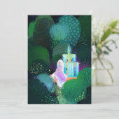 Mooie dame op de Garden-fontein Kaart (Staand voorkant)