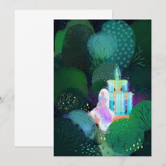 Mooie dame op de Garden-fontein Kaart (Voorkant / Achterkant)