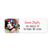 Mooie  dame papier collage krant etiket (Voorkant)