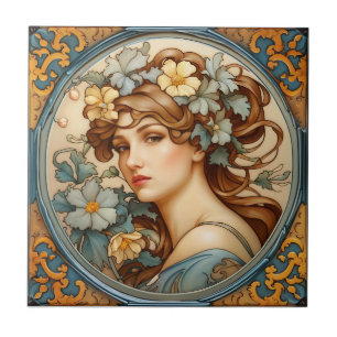 mooie dame portugese kunst keramische tegel kunst tegeltje