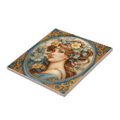 mooie dame portugese kunst keramische tegel kunst tegeltje (Zijkant)