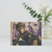 Mooie dame uit 1969 collage  briefkaart (Staand voorkant)