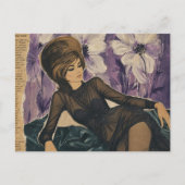 Mooie dame uit 1969 collage  briefkaart (Voorkant)