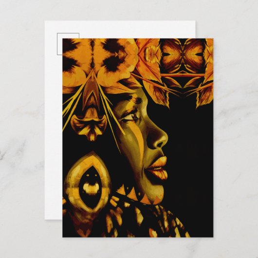 Mooie dame uit het verleden briefkaart (Voorkant / Achterkant)