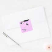 Mooie dame vierkante sticker (Envelop)