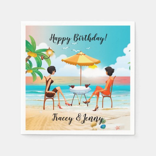 Mooie dames op de dag van de blote dag servet (Voorkant)