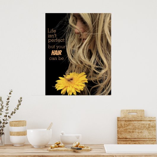 Mooie dameshaarventilator hair salon poster (Keuken)