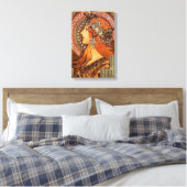 Mooie damesprofiel - Mucha Canvas Afdruk (Insitu (Slaapkamer))