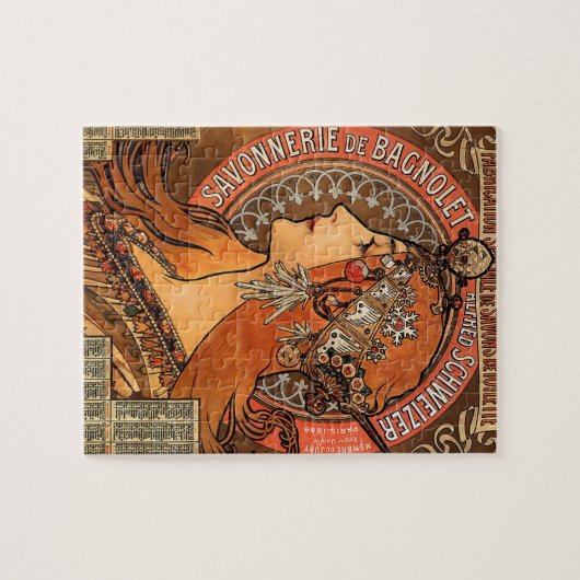 Mooie damesprofiel - Mucha Legpuzzel (Horizontaal)