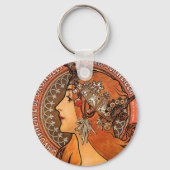 Mooie damesprofiel - Mucha Sleutelhanger (Voorkant)