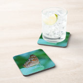 Mooie Danaus Plexippus Butterfly op Leaf. Drankjes Onderzetter (Rechterzijde)