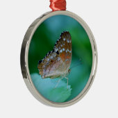 Mooie Danaus Plexippus Butterfly op Leaf. Metalen Ornament (Rechts)