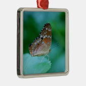 Mooie Danaus Plexippus Butterfly op Leaf. Metalen Ornament (Rechts)